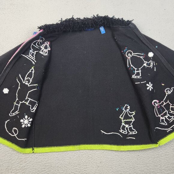 Karen Scott Christmas Sweater Womans Large PL Cardigan Snowman Ice Snow Winter - Picture 8 of 11